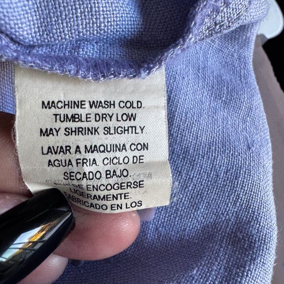 Eileen Fisher Woman 1X Light Blue 100% Linen Blouse Made in USA Relaxed Fit - Picture 8 of 8